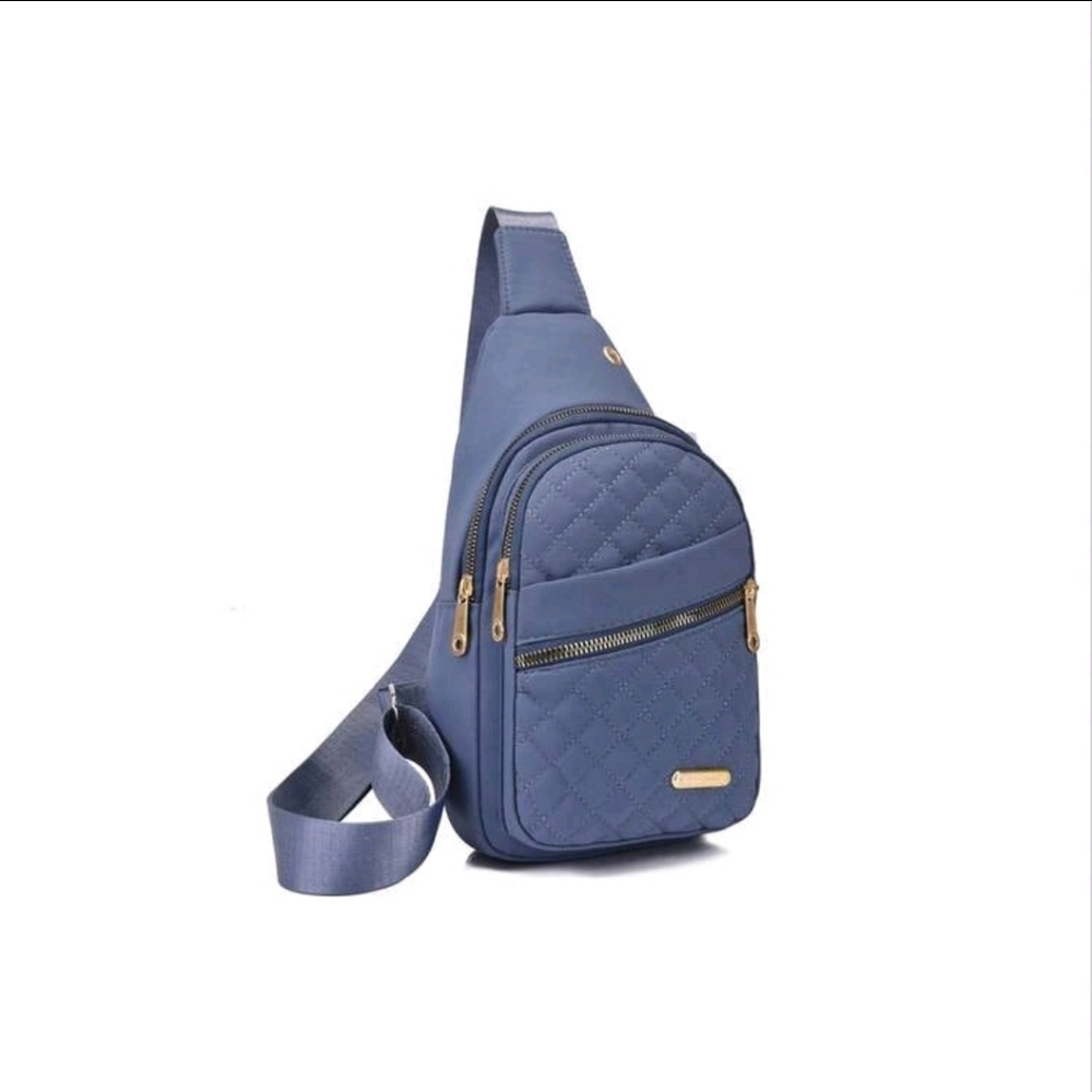 Stylish Blue Quilted Women Sling Bag